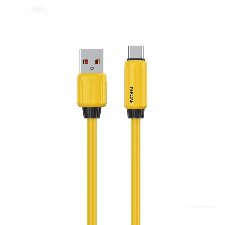 WK WDC-27a Elastic Genuine Silicone 1m 66W USB to Type-C Fast Charging Data Cable(Yellow) - USB-C & Type-C Cable by WK | Online Shopping UK | buy2fix