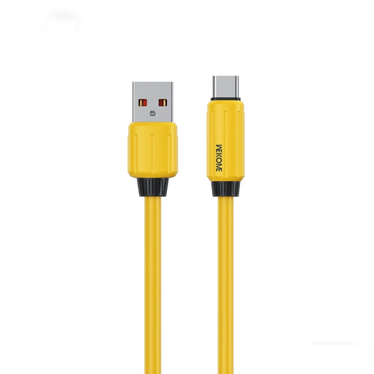 WK WDC-27a Elastic Genuine Silicone 1m 66W USB to Type-C Fast Charging Data Cable(Yellow) - USB-C & Type-C Cable by WK | Online Shopping UK | buy2fix