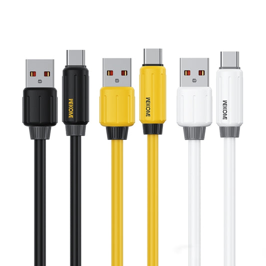 WK WDC-27a Elastic Genuine Silicone 1m 66W USB to Type-C Fast Charging Data Cable(Yellow) - USB-C & Type-C Cable by WK | Online Shopping UK | buy2fix