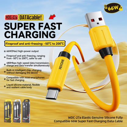 WK WDC-27a Elastic Genuine Silicone 1m 66W USB to Type-C Fast Charging Data Cable(White) - USB-C & Type-C Cable by WK | Online Shopping UK | buy2fix