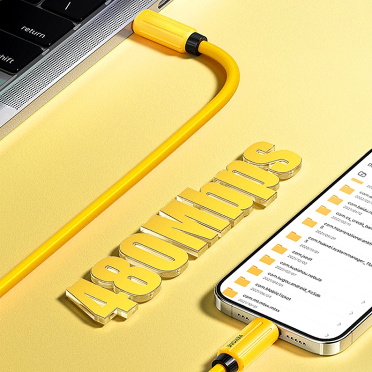 WK WDC-27a Elastic Genuine Silicone 1m 66W USB to Type-C Fast Charging Data Cable(Yellow) - USB-C & Type-C Cable by WK | Online Shopping UK | buy2fix