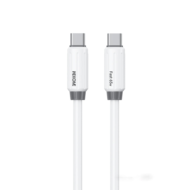 WK WDC-28 Elastic Genuine Silicone 1m PD65W Type-C to Type-C Fast Charging Data Cable(White) - USB-C & Type-C Cable by WK | Online Shopping UK | buy2fix