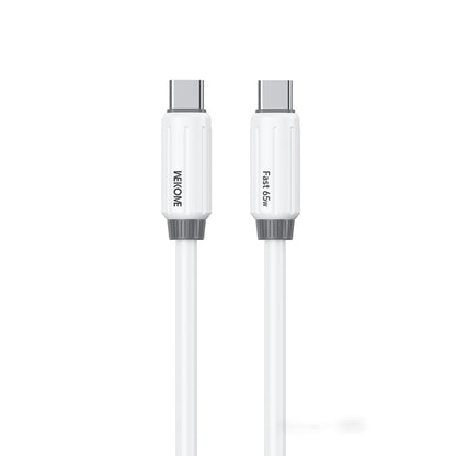 WK WDC-28 Elastic Genuine Silicone 1m PD65W Type-C to Type-C Fast Charging Data Cable(White) - USB-C & Type-C Cable by WK | Online Shopping UK | buy2fix