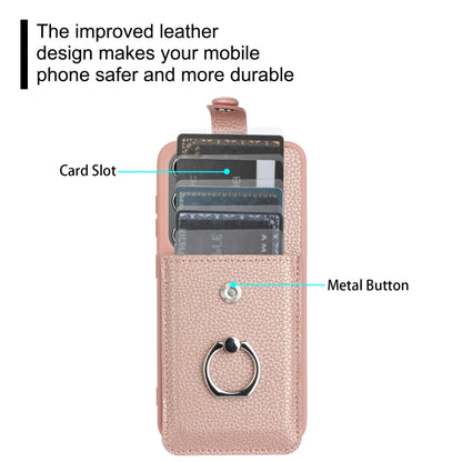 For Samsung Galaxy S25 5G Litchi Texture Drawing Card Bag Ring Holder Phone Case(Black) by buy2fix