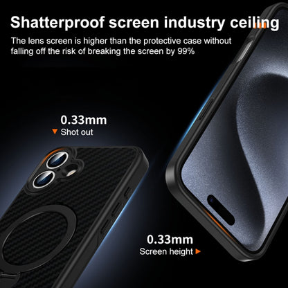 For iPhone 17 Carbon Fiber MagSafe 360 Degree Rotating Holder Phone Case(Black) - iPhone 17 Cases by buy2fix | Online Shopping UK | buy2fix