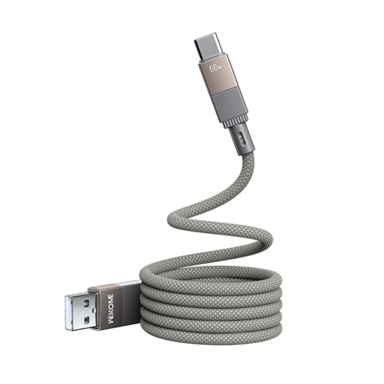 WK WDC-45 Magneto Series 1m 66W USB to Type-C Fast Charging Magnetic Data Cable(Grey) - USB-C & Type-C Cable by WK | Online Shopping UK | buy2fix