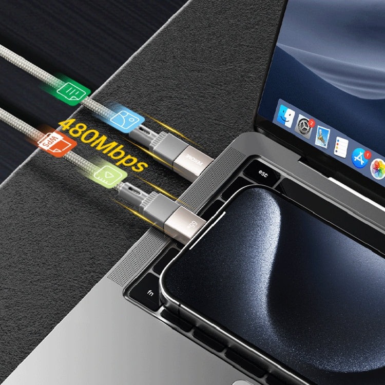 WK WDC-46 Magneto Series 1m 65W Type-C to Type-C Fast Charging Magnetic Data Cable(Grey) - USB-C & Type-C Cable by WK | Online Shopping UK | buy2fix