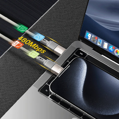 WK WDC-46 Magneto Series 1m 65W Type-C to Type-C Fast Charging Magnetic Data Cable(Grey) - USB-C & Type-C Cable by WK | Online Shopping UK | buy2fix