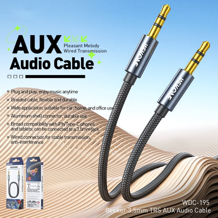 WK WDC-195 1m Geeker 3.5mm TRS AUX Audio Cable(Tarnish) - Cable & Splitter by WK | Online Shopping UK | buy2fix