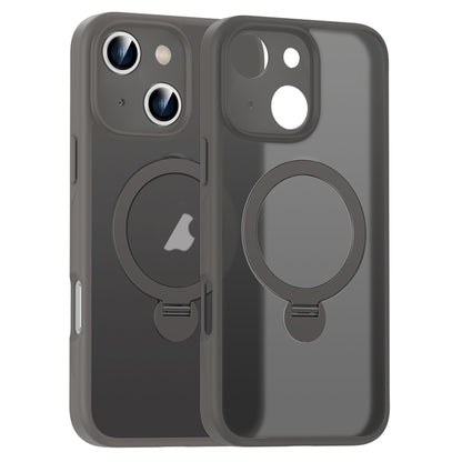 For iPhone 13 Matte Texture 360 Degree Rotary Tone Holder MagSafe Phone Case(Titanium Gray) - iPhone 13 Cases by buy2fix | Online Shopping UK | buy2fix