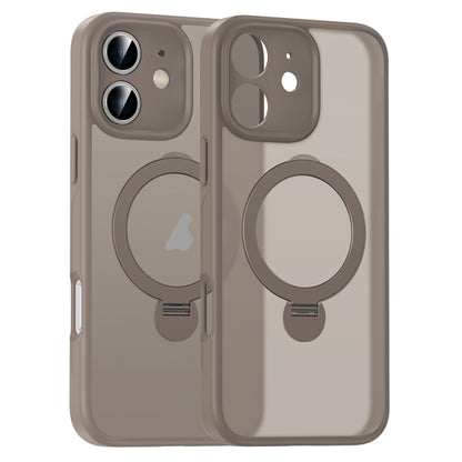 For iPhone 12 Matte Texture 360 Degree Rotary Tone Holder MagSafe Phone Case(Titanium Gold) - iPhone 12 / 12 Pro Cases by buy2fix | Online Shopping UK | buy2fix