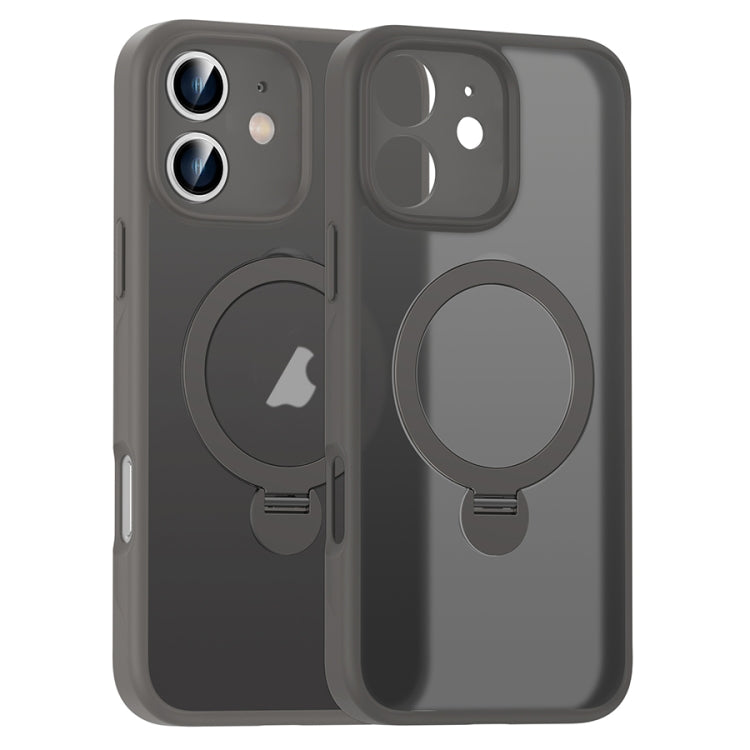 For iPhone 11 Matte Texture 360 Degree Rotary Tone Holder MagSafe Phone Case(Titanium Gray) - iPhone 11 Cases by buy2fix | Online Shopping UK | buy2fix