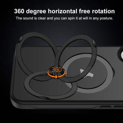 For iPhone 14 Plus Matte Texture 360 Degree Rotary Tone Holder MagSafe Phone Case(Titanium Gray) - iPhone 14 Plus Cases by buy2fix | Online Shopping UK | buy2fix