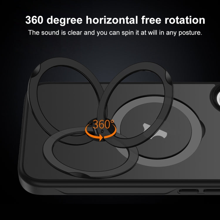 For iPhone 16 Plus Matte Texture 360 Degree Rotary Tone Holder MagSafe Phone Case(Titanium Gray) - iPhone 16 Plus Cases by buy2fix | Online Shopping UK | buy2fix