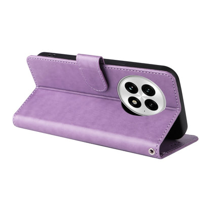 For OnePlus 13 Embossed Butterfly Flowers Leather Phone Case(Purple) by buy2fix