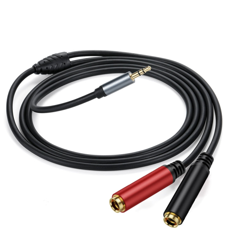 2m Gold Plated 3.5mm TRS Male to 2 x 6.35mm Female Laptop Y Splitter Adapter Audio Cable(Black) - Video & Audio Cable by buy2fix | Online Shopping UK | buy2fix