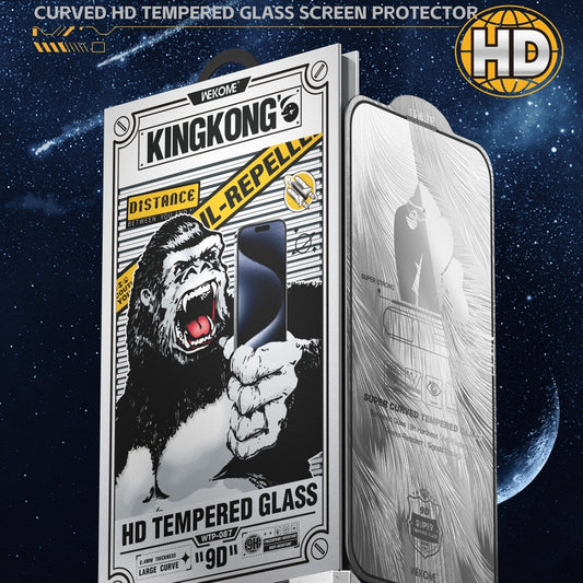 For iPhone 16 Pro Max WK WTP-087 Space King Kong 9D Curved HD Tempered Glass Screen Protector by WK