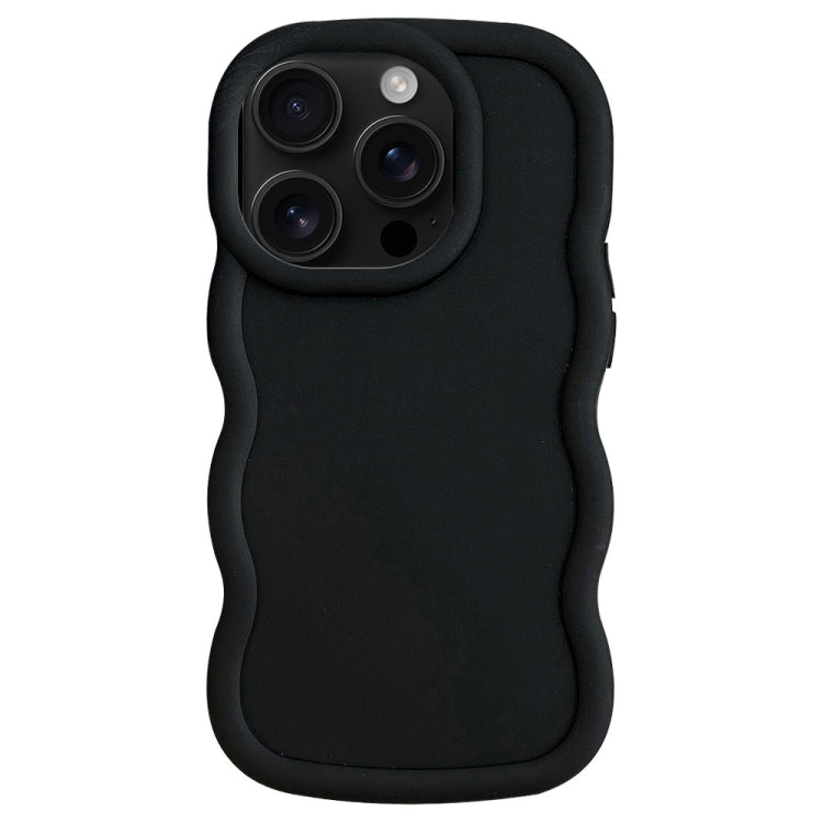 For iPhone 16 Pro Max Big Wave Puff Shape TPU Phone Case(Black) by buy2fix