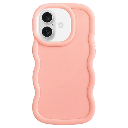 For iPhone 16 Plus Big Wave Puff Shape TPU Phone Case(Pink) - iPhone 16 Plus Cases by buy2fix | Online Shopping UK | buy2fix