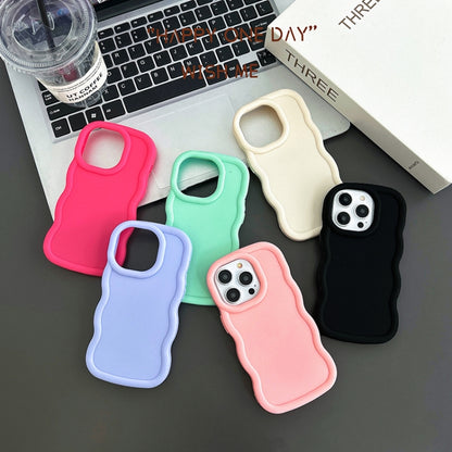 For iPhone 16 Pro Big Wave Puff Shape TPU Phone Case(Blue) - iPhone 16 Pro Cases by buy2fix | Online Shopping UK | buy2fix