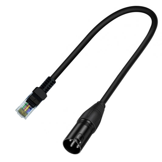 XLR 3 Pin Male to RJ45 Male Network Extension Cable for DMX-CON Controller Series, Length: 30cm(Black) by buy2fix