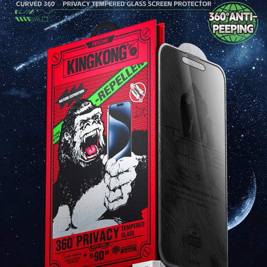For iPhone 16 Plus / 15 Plus WK WTP-089 Space King Kong 9D Curved 360 Degree Privacy Tempered Glass Film by WK
