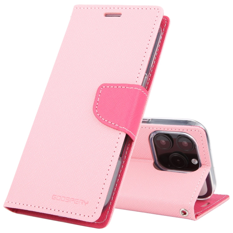 For iPhone 16 Pro Max GOOSPERY FANCY DIARY Cross Texture Leather Phone Case(Pink) - iPhone 16 Pro Max Cases by GOOSPERY | Online Shopping UK | buy2fix