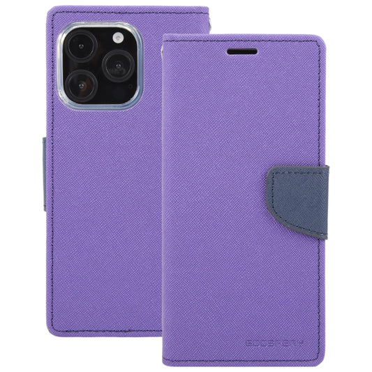 For iPhone 16 Pro Max GOOSPERY FANCY DIARY Cross Texture Leather Phone Case(Purple) by GOOSPERY