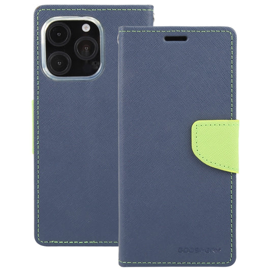 For iPhone 16 Pro Max GOOSPERY FANCY DIARY Cross Texture Leather Phone Case(Navy Blue) by GOOSPERY