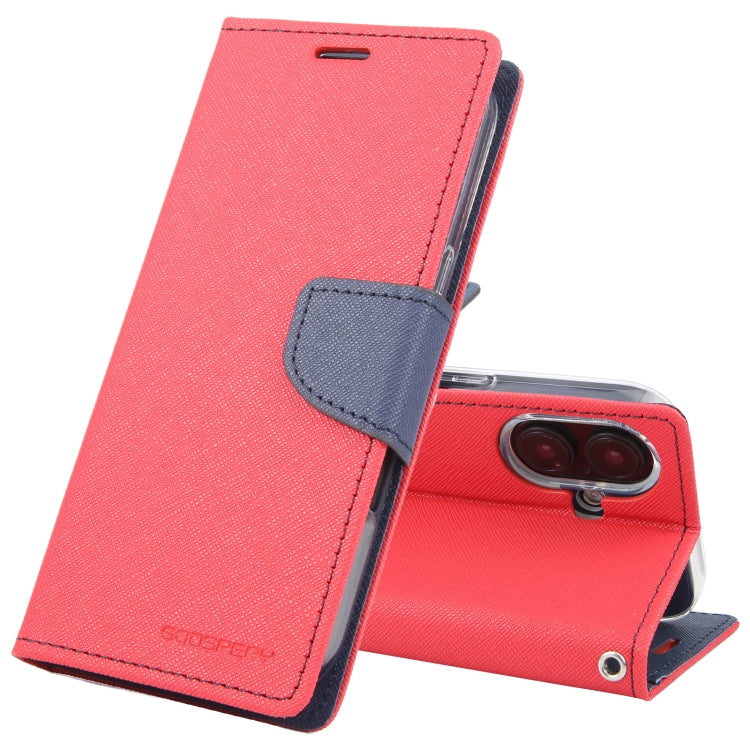 For iPhone 16 Plus GOOSPERY FANCY DIARY Cross Texture Leather Phone Case(Red) - iPhone 16 Plus Cases by GOOSPERY | Online Shopping UK | buy2fix