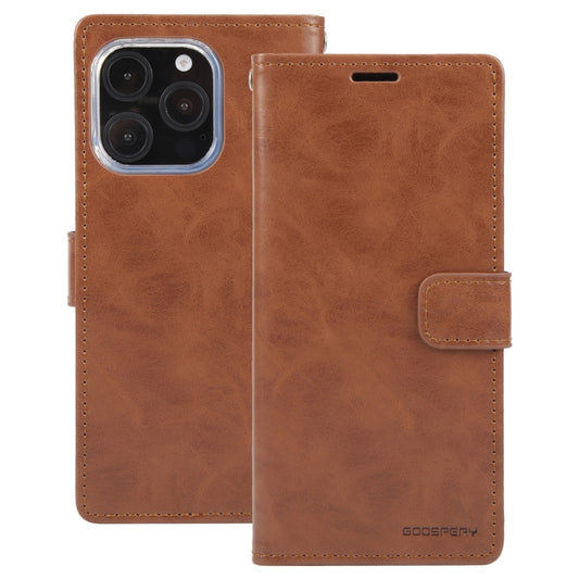 For iPhone 16 Pro GOOSPERY BLUE MOON Crazy Horse Texture Leather Phone Case(Brown) by GOOSPERY