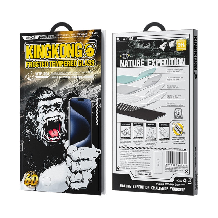 For iPhone 16 Plus / 15 Plus WK WTP-094 King Kong 6D Curved Frosted Tempered Glass Film - iPhone 16 Plus Cases by WK | Online Shopping UK | buy2fix