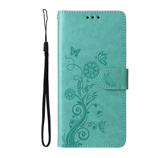 For Redmi K70 / K70 Pro Embossed Butterfly Flowers Leather Phone Case(Green) by buy2fix