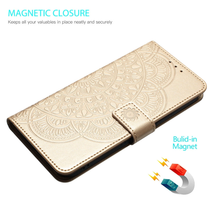 For Google Pixel 9 / 9 Pro Flower Embossed Leather Phone Case(Gold) - Google Cases by buy2fix | Online Shopping UK | buy2fix