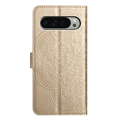 For Google Pixel 9 Pro XL Flower Embossed Leather Phone Case(Gold) by buy2fix