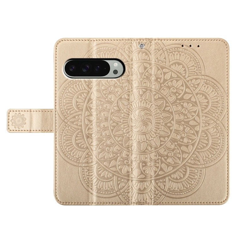 For Google Pixel 9 Pro XL Flower Embossed Leather Phone Case(Gold) by buy2fix