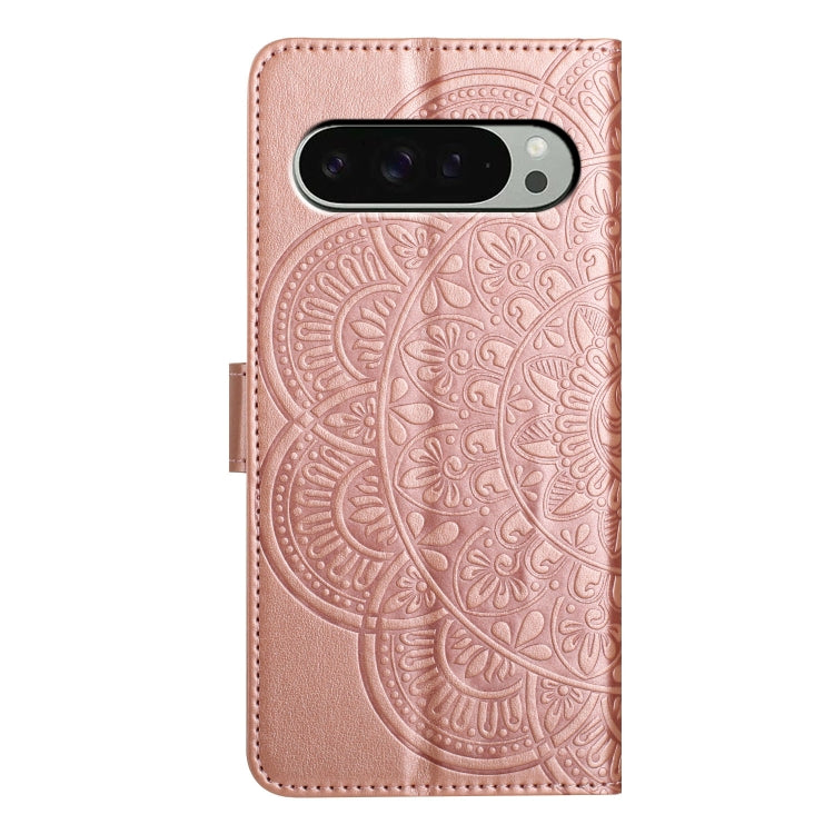 For Google Pixel 9 Pro XL Flower Embossed Leather Phone Case(Rose Gold) - Google Cases by buy2fix | Online Shopping UK | buy2fix