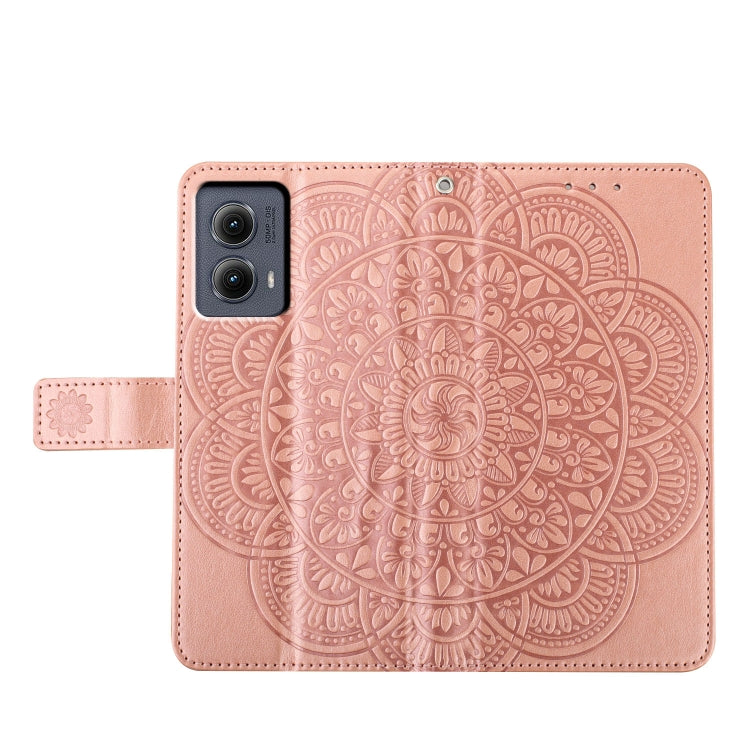 For Motorola Edge 2024 Flower Embossed Leather Phone Case(Rose Gold) - Motorola Cases by buy2fix | Online Shopping UK | buy2fix