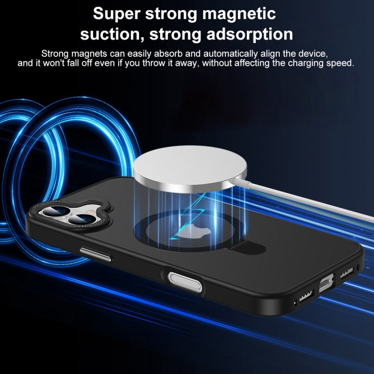 For iPhone 16 Plus Skin Feel MagSafe Magnetic Holder Phone Case(Purple) by buy2fix