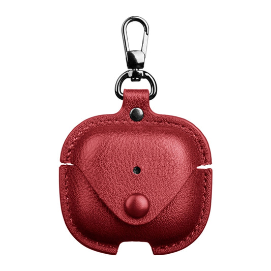 For AirPods 4 Business Leather Earphone Protective Case with Hook(Red) - For AirPods 4 by buy2fix | Online Shopping UK | buy2fix