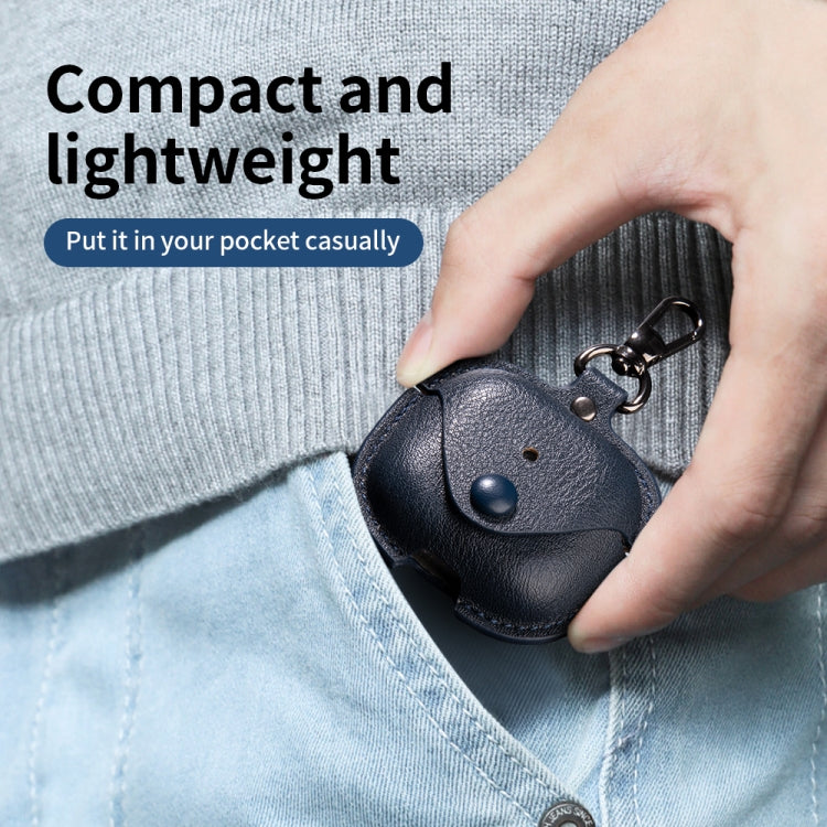 For AirPods Pro 3 Business Leather Earphone Protective Case with Hook(Black) - For AirPods Pro 3 by buy2fix | Online Shopping UK | buy2fix