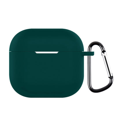 For AirPods 4 Silicone Earphone Protective Case with Hook(Dark Green) - For AirPods 4 by buy2fix | Online Shopping UK | buy2fix