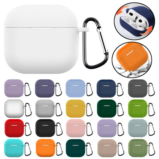 For AirPods 4 Silicone Earphone Protective Case with Hook(Galaxy Grey) by buy2fix