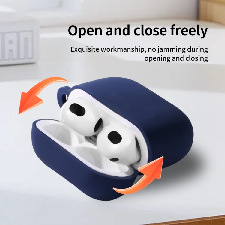 For AirPods 4 Silicone Earphone Protective Case with Hook(Grey) - For AirPods 4 by buy2fix | Online Shopping UK | buy2fix