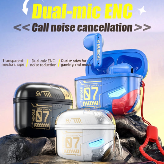 WEKOME WS-07 Armor ENC Noise Reduction Wireless Bluetooth Earphone(Blue) - TWS Earphone by WK | Online Shopping UK | buy2fix