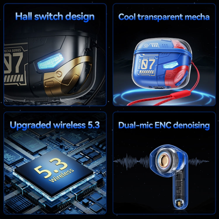 WEKOME WS-07 Armor ENC Noise Reduction Wireless Bluetooth Earphone(Blue) - TWS Earphone by WK | Online Shopping UK | buy2fix