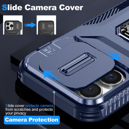 For iPhone 16 Pro Sliding Camshield Holder Phone Case(Blue) - iPhone 16 Pro Cases by buy2fix | Online Shopping UK | buy2fix