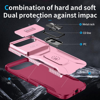 For iPhone Air Sliding Camshield Holder Phone Case(Pink + Rose Red) - iPhone Air Cases by buy2fix | Online Shopping UK | buy2fix