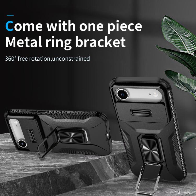 For iPhone Air Sliding Camshield Holder Phone Case(Black) - iPhone Air Cases by buy2fix | Online Shopping UK | buy2fix