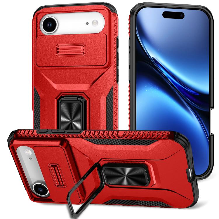 For iPhone Air Sliding Camshield Holder Phone Case(Red) - iPhone Air Cases by buy2fix | Online Shopping UK | buy2fix